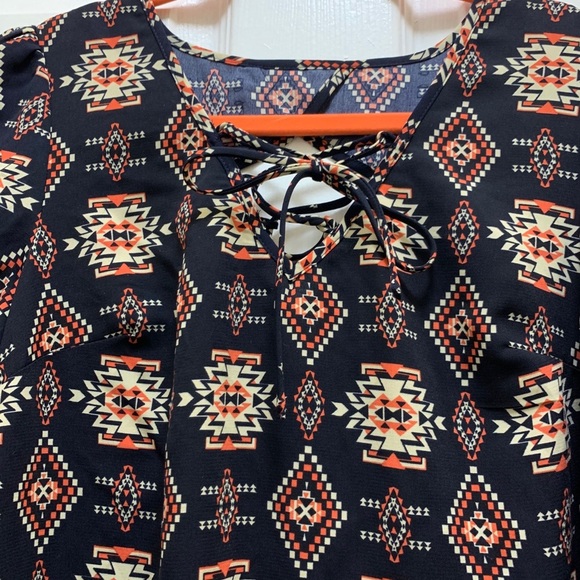 Xhilaration Long Sleeve Aztec Print Tunic Dress Size M - Picture 2 of 6